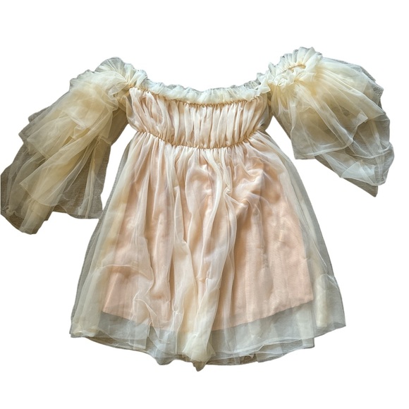 Fairy Medieval Ruffle off shoulder mesh dress Size M - Picture 3 of 5